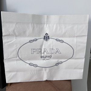 AUTHENTIC PRADA Embossed XL White Shopping Gift Bag 22" x 18" x 5"